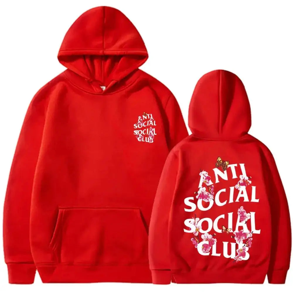 ANTI SOCIAL CLUB Print Hoodie Cool Hoodies For Men Men's Casual Graphic Design Pullover Hooded Sweatshirt With Kangaroo Pocket